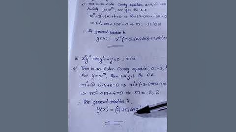 MAT 102 - Module 3 : Euler-Cauchy equation