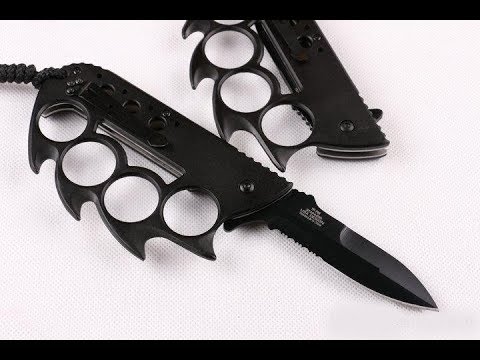 Knuckle Duster Folding Knife Outdoor Self-defense Pocket Knives