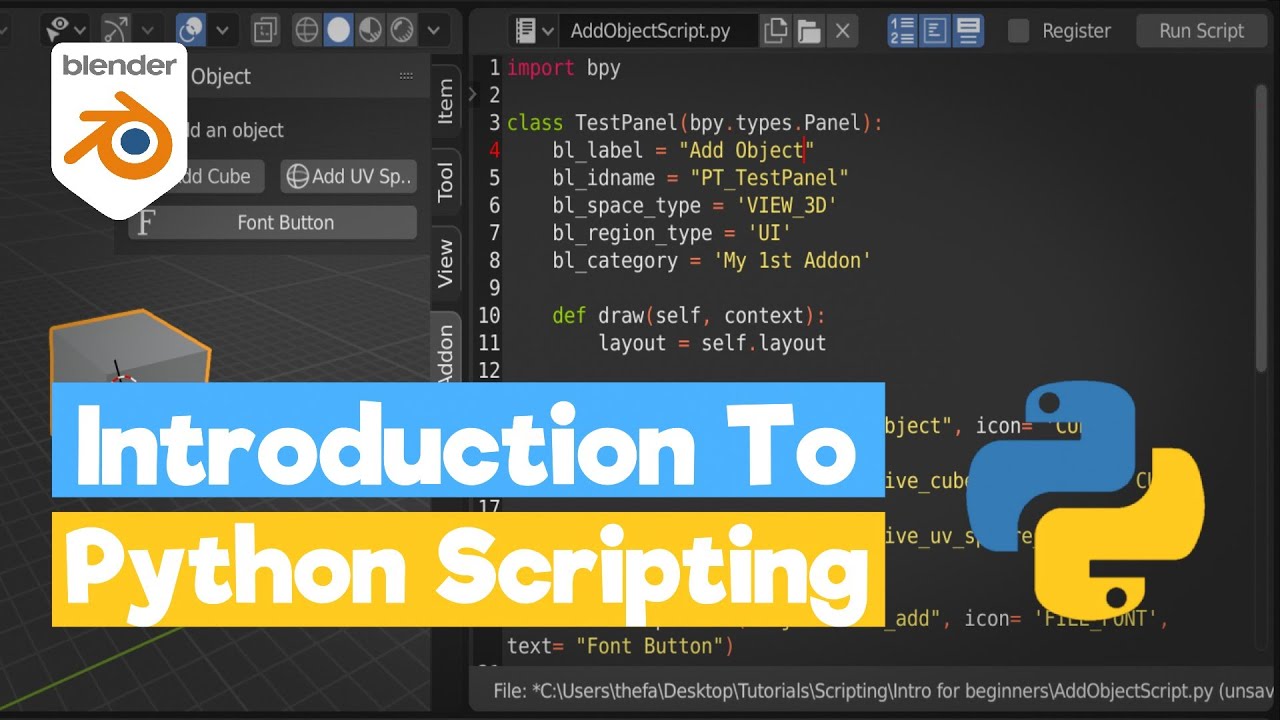 Blender Python Tutorial : An Introduction to Scripting [how to learn python  for beginners] - YouTube
