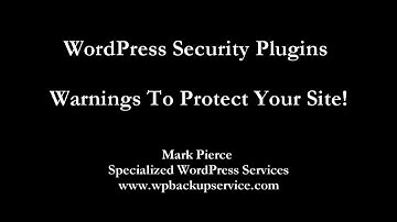 Warning - WordPress Security Plugins