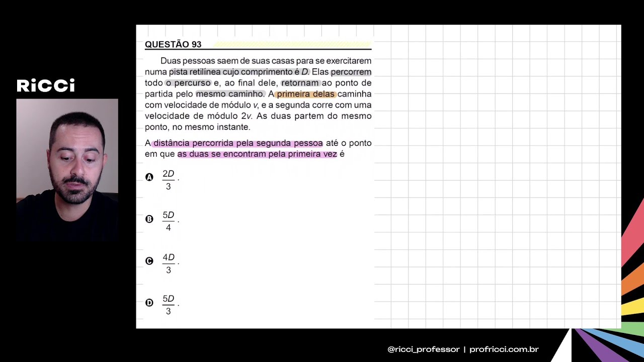 [Cinemática] ENEM PPL 2023 | Questão 93 (Caderno Amarelo)
