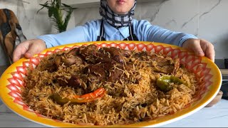 الرز نثري واللحم مهري  الكبسة السعوديه الاصليه باللحم  تاكلوووها ب٥ دقايق| Saudi Kabsa recipe