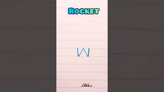 Draw simple rocket 🚀 using letter 'W' easy. #drawing #art