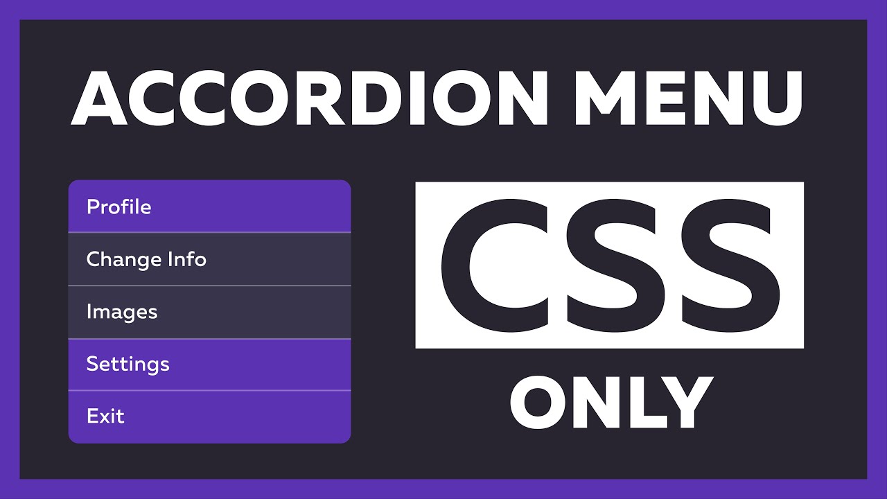 Awesome Accordion Menu using Only HTML & CSS - YouTube