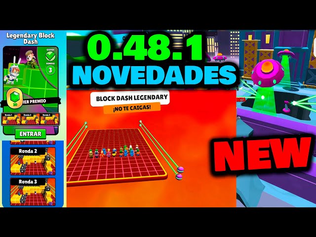 Guia completo para o novo Beta 0.48.1 com novos mapas e torneio X com Block  Dash lendário - Stumble Guys