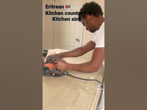 Kitchen counter top #cutting sink hole #eritreantiktok - YouTube