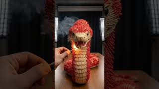 Burning a 15,000 matchsticks snake! 😱💥 Epic transformation#fireexperiments #matchsticks #snakefire