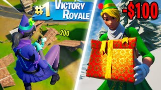 GIFTING SKINS after EVERY WIN in Fortnite... (TRICKSHOTS ONLY)