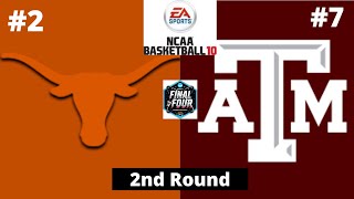#2 Texas vs #7 Texas A\u0026M - NCAA Basketball 10 Simulation!