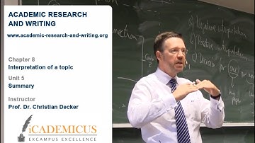 Academic research and writing – Chapter 8 Interpretation – Unit 5 Summary
