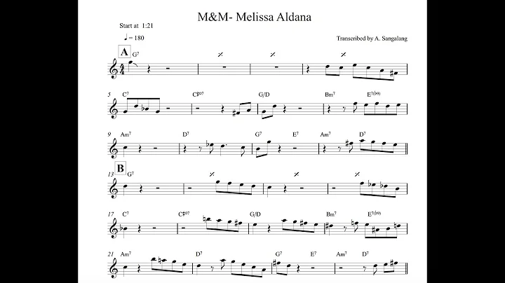 Melissa Aldana's solo on "M&M" Transcription