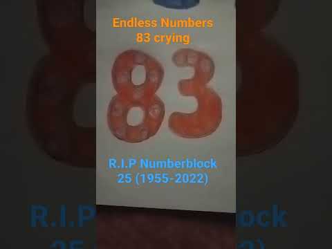 Endless Numbers 83 crying R.I.P Numberblock 25 (1955-2022) for CATA Letter P