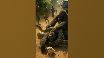 Gorilla vs Giant Python 🐍💥 You Won’t Believe Who Wins! #shorts #zakatyna