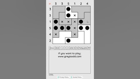 Grey is Odd - Today grids. Solution level 4 6X6 dated 04-03-2024