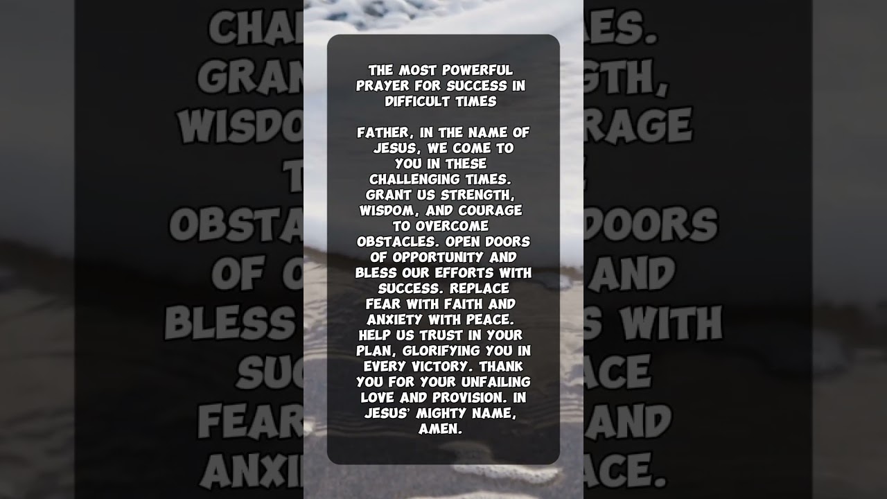 Prayer for Success in Difficult Times 