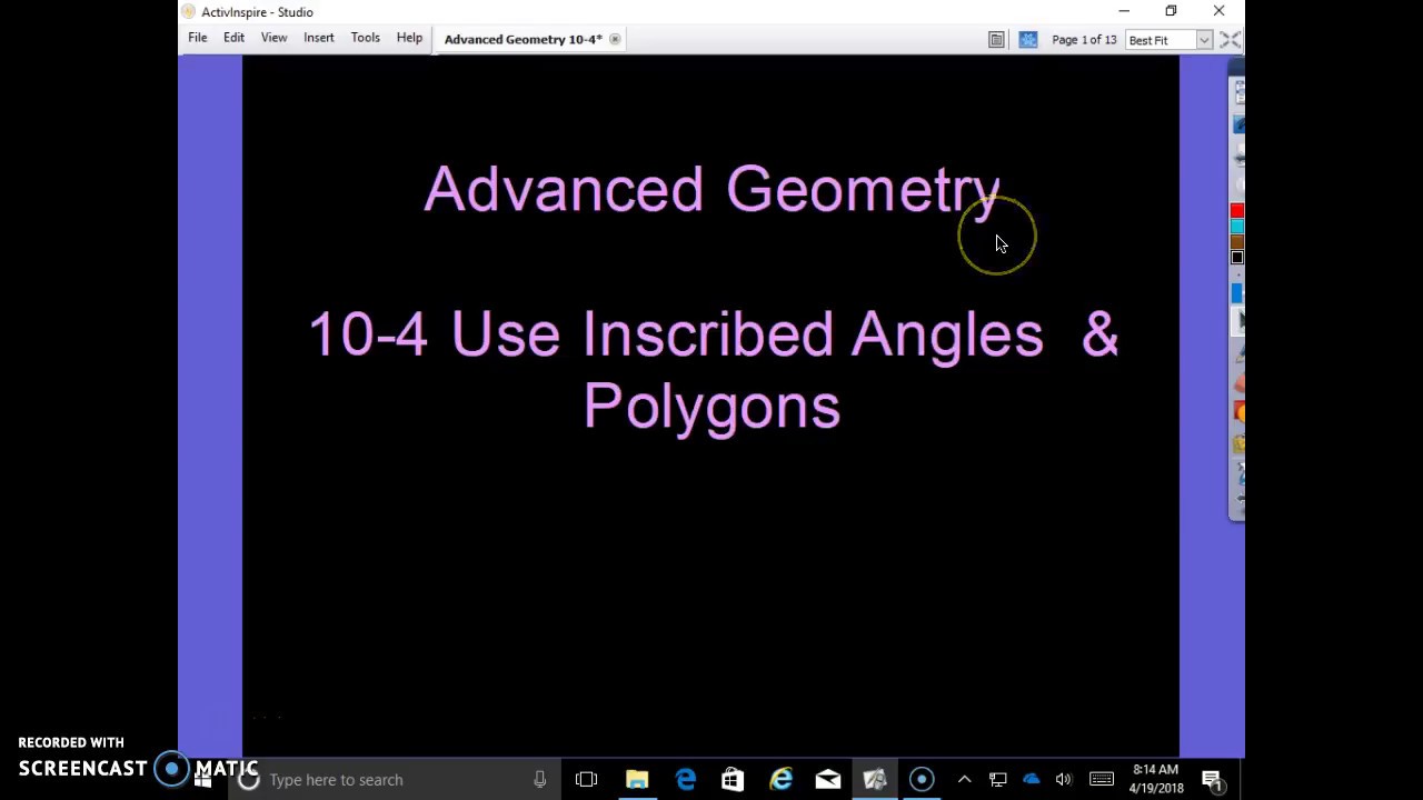 10.4 Use Inscribed Angles and Polygons - YouTube