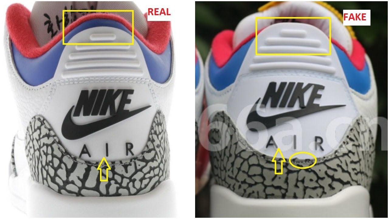 jordan 3 unc fake vs real