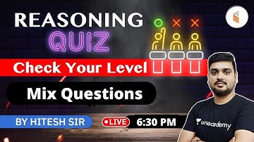 Reasoning Live Quiz on Unacademy by Hitesh Mishra | Check Your Level