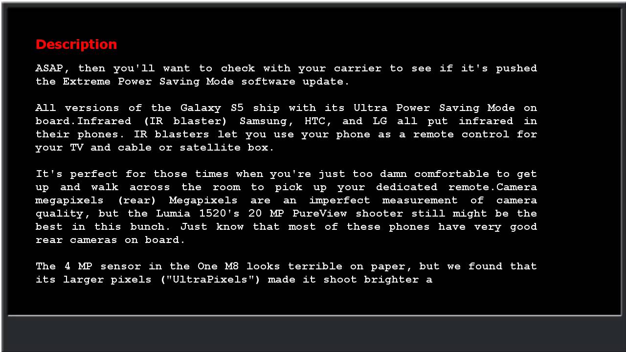 Smartphone Comparison Guide (early 2014)