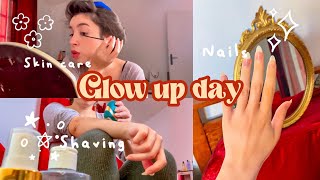 Glow up dayتهليت في وجهي و شعري (shaving ?nailsskincare?‍️)