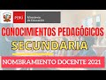 CONOCIMIENTOS PEDAGÓGICOS// NOMBRAMIENTO DOCENTE 2021//CONTRATA DOCENTE 2022-2023