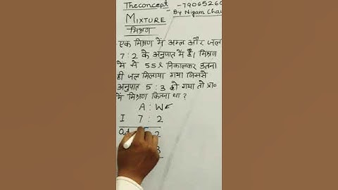 Mixture and Allegation by Nigam Chauhan Sir||#theconcept