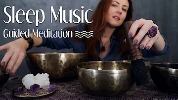 Soft Spoken Bowls Meditation for ANXIETY 💜 ASMR, Qi Sounds, Sleep Music