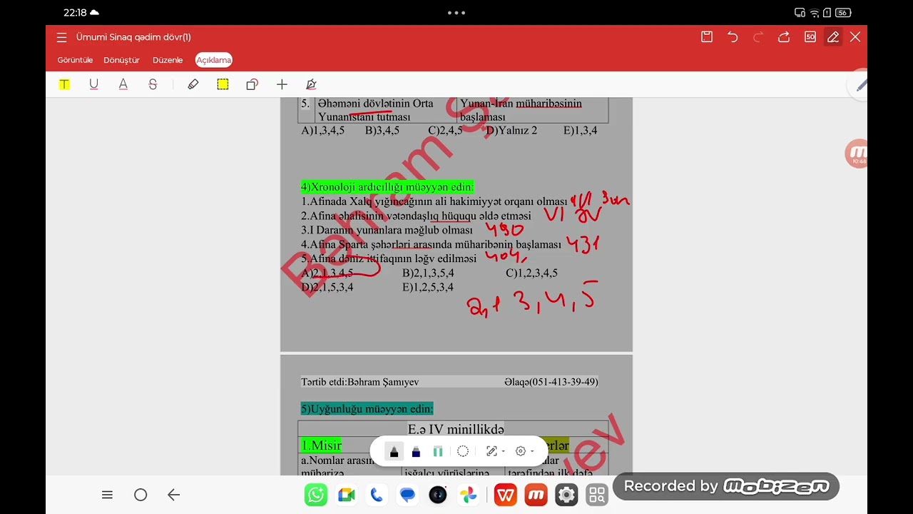 Qədim dövr Sınaq-1(video izah)(50-sual)