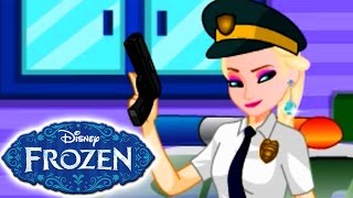 Disney Frozen Elsa Police Agent Car Wash & Decoration | Uniform Dress Up Amazing Game For Kids
