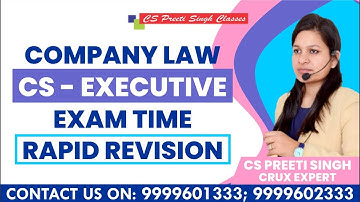 CS Executive I Company Law Revision I CS Executive I CS Executive Exam Time Revision I JUNE 21 I  4