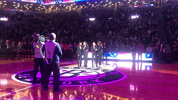 BELLA DOSE performs the National Anthem at Barclay's Center (Wizards VS Nets)