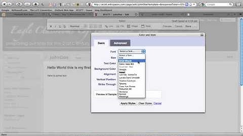 Wikispaces basic editing tools