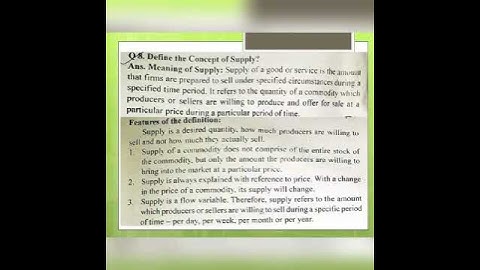 Concept of supply and its features #shorts