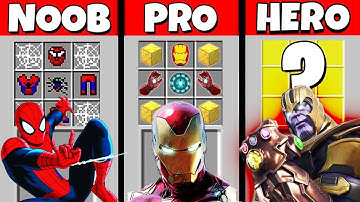 Minecraft Battle: NOOB vs PRO vs HEROBRINE: SUPERHERO CRAFTING CHALLENGE / Animation