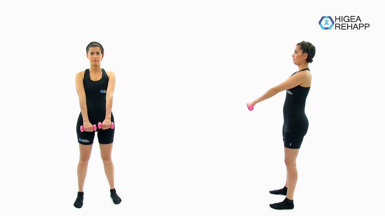 physiotherapy exercises Circunducción de hombro con mancuernas.