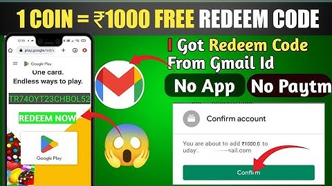 1 COIN = 1000 Free Redeem Codes | How To Get Free Redeem Code | Free Google play redeem code