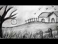 Beautiful scenery drawing tutorial || How to draw village.