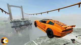 Expensive Cars vs  Broken Bridge #2 - BeamNG.Drive | Odycrash