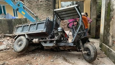CÔNG NÔNG CHỞ CÁT NGÕ NHỎ quá giỏi || máy xúc múc cát || ô tô tải chở cát |sand truck dump truck p10