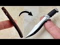 I Turn rusty iron into mini knife pendant - Making mini hunting knife
