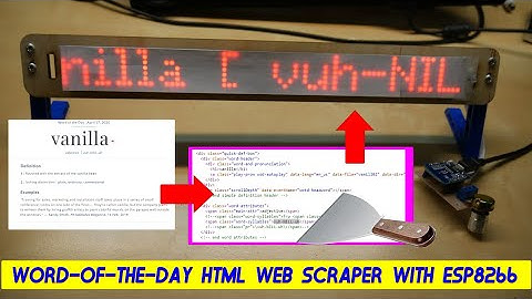 Digital Word of the Day Calendar, ESP8266 HTML Web Scraper