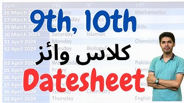9th,10th Datesheet Fbise Exam 2024