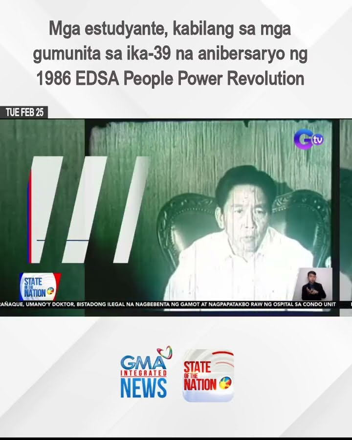 Mga estudyante, kabilang sa mga gumunita sa ika-39 na anibersaryo ng 1986 EDSA People... | SONA