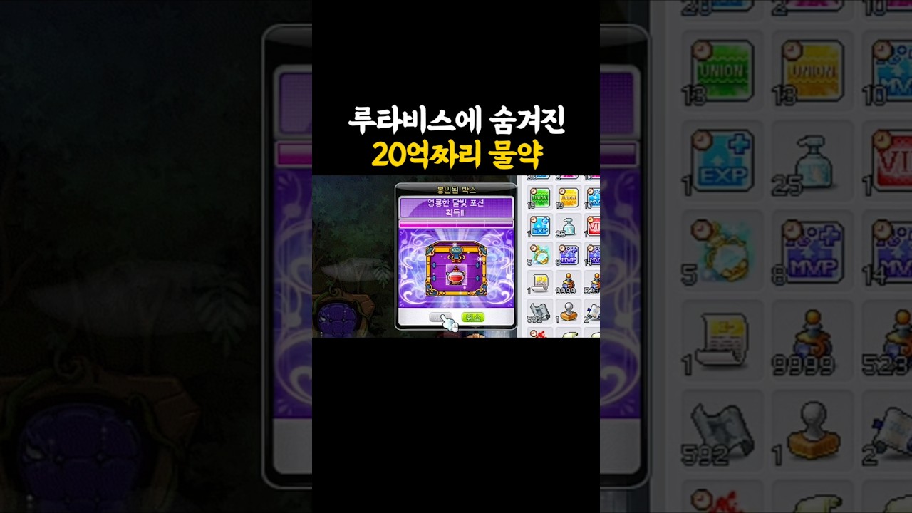 루타비스에 숨겨진 20억짜리 물약 [메이플] - YouTube