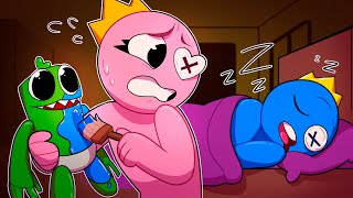 PINK GIRL hides the GREEN baby (Rainbow Friends Animation Roblox)