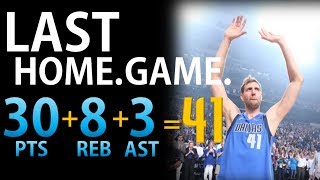 Dirk Nowitzki LAST HOME GAME 30 Pts Full Highlights, Tribute &amp; Speech - Dallas Mavs - 9.4.19