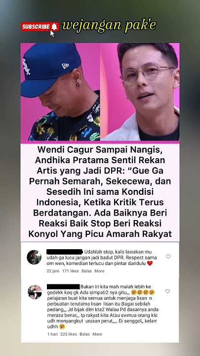 Wendi Cagur Sampai Nangis Andhika Pratama Sentil Rekan Artis Yang Jadi DPR