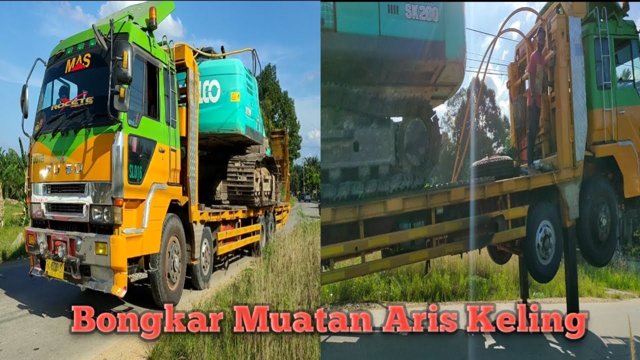 Proses Aris Keling Bongkar Muatan Kobelco