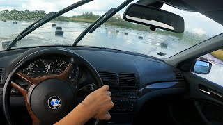Learning to Drift in rain (Day1) | BMW E46 320i POV