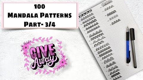 How to draw Mandala Patterns (Part-3)+ Giveaway **GIVEAWAY CLOSED**